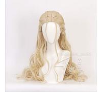 LINLINCD Cosplay Wig Game of Thrones Dragon Mother Cosplay Wig Daenerys Targaryen Gold Long Wavy Blonde Hair Wigs Halloween Party Costume Wig Orange