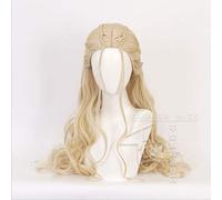 LINLINCD Cosplay Wig Game of Thrones Dragon Mother Cosplay Wig Daenerys Targaryen Gold Long Wavy Blonde Hair Wigs Halloween Party Costume Wig Orange