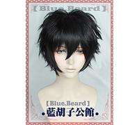 LINLINCD Cosplay Wig Game P5 Persona 5 Akira Kurusu JOKER Cosplay Wig Role Play Concert Party Natural Black Hair Curly Hair Synthetic Hair + Cap A