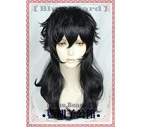 LINLINCD Cosplay Wig Game P5 Persona 5 Akira Kurusu JOKER Cosplay Wig Role Play Concert Party Natural Black Hair Curly Hair Synthetic Hair + Cap B