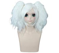 LINLINCD Cosplay Wig Gintama Sakata Gintoki Women with Curly Ponytails Wig Cosplay Costume Heat Resistant Synthetic Hair Party Cosplay Wigs