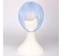 LINLINCD Cosplay Wig Graduated Colour re Zero Re: Life in a World Different Than Zero Ram Wig Rem Wigs Cosplay Costume Wig + Headband Rem Wig Only