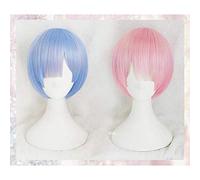 LINLINCD Cosplay Wig Graduated Colour REM Cosplay Wig or RAM Cosplay Wigs Re: Zero Start Life in Another World Costume Play Halloween Costumes Blue