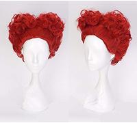 LINLINCD Cosplay Wig Halloween Alice in Wonderland Red Queen Wig Role Play Queen of Hearts Red Styled Hair Costume Red Hair One Size Red Queen