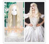 LINLINCD Cosplay Wig Halloween Alice in Wonderland Women The White Queen Wig Long Wavy Cosplay Light Blonde Wig Stage Role Play Wig Costumes One Size Light Gold