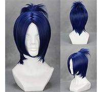 LINLINCD Cosplay Wig HITMAN REBORN! Cosplay Wig Rokudou Mukuro Blue Short Styled Heat Resistant Fibre Hair Wig for Halloween Party 244A