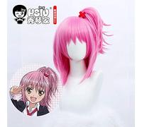 LINLINCD Cosplay Wig HSIU Anime Guardian Treasure Cosplay Amu Hinamori Cosplay Wig Girls Pink High Ponytail Short Hair