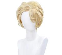 LINLINCD Cosplay Wig HSIU Anime Jeweller's Richard Cosplay Wig Jewele Richard Ranashinha de Vulpian Short Curly Milk Blonde Young Wig Richard