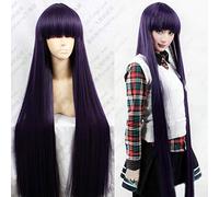 LINLINCD Cosplay Wig Inu x Boku SS Ririchiyo Shirakiin Riricho 100 cm Purple Black Long Heat Resistant Hair Cosplay Costume Wig + Free Wig Cap