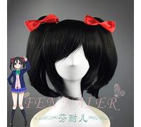 LINLINCD Cosplay Wig Japanese Anime Love Live Nico Yazawa Cosplay Wig Nico Yazawa Bangs Styled Hair Wig with 2 Red Hairpins One Size Nicl