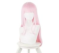 LINLINCD Cosplay Wig Kaguya-sama Love Is War Chika Fujiwara Cosplay Wig for Women Girls Synthetic Hair 60 cm Long Straight Anime Cos Party Wig Pink