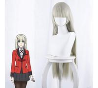 LINLINCD Cosplay Wig Kakegurui Compulsive Gambler 2 Momobami Ririka Wigs Yomoduki Runa Costume Cosplay Wigs Long Straight Hair Synthetic Wig + Wig Cap