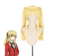 LINLINCD Cosplay Wig Kakegurui Saotome Meari Golden Wig Yellow Synthetic Hair Pigtails Cosplay for Women Halloween Concert Role Play Hair