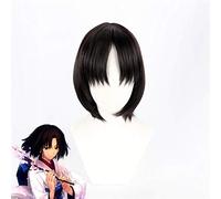 LINLINCD Cosplay Wig Kara No Kyoukai Ryougi Shiki Cosplay Wig Fgo Destiny The Garden of Order Black Short Middle Part Synthetic Hair Wigs for Adults