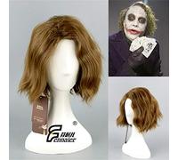 LINLINCD Cosplay Wig Movie Batman The Dark Knight Rise Joker Cosplay Wig Men's Curly Light Cosplay Wigs Blonde Synthetic Short Hair Bunches