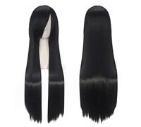 LINLINCD Cosplay Wig Mulan Cosplay Wig 80 cm Black Long Straight Princess Women Girls Synthetic Hair + Wig Cap Black