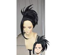 LINLINCD Cosplay Wig My Hero Academia Boku No Hiro Akademia Momo Yaoyorozu Black Cosplay Wig + Wig Cap Black