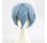 LINLINCD Cosplay Wig My Hero Academia Boku no Hiro Akademia Shigaraki Tomura Short Grey Blue Mixed Cosplay Costume Synthetic Wig + Wig Cap Blue
