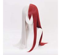 LINLINCD Cosplay Wig My Hero Academia Boku no Hiro Akademia Shoto Todoroki Shouto White and Red Cosplay Wig + Wig Cap as Furniture