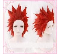 LINLINCD Cosplay Wig My Hero Academia Boku No Hiro Akademia Wigs Eijirou Kirishima Eijiro Wig Short Red Heat Resistant Hair Cosplay Wig + Wig Cap