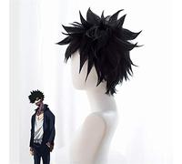 LINLINCD Cosplay Wig My Hero Academia Dabi Short Black Wig Boku No Hero Cosplay Synthetic Hair Midoriya Shoto Halloween Costume Party Wigs