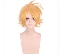 LINLINCD Cosplay Wig My Hero Academia Kaminari Denki Wig Cosplay Costume Short Synthetic Hair Party Role Play Wigs Orange