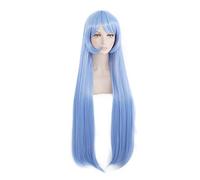 LINLINCD Cosplay Wig My Hero Academia Nejire Hadou Blue Long Wig Cosplay Costume Boku No Hero Academia Heat Resistant Synthetic Hair Women Party Wigs
