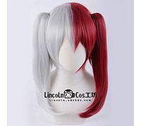 LINLINCD Cosplay Wig My Hero Academia Todoroki Shoto Heat Resistant Hair Cosplay Costume Wig + Free Wig Cap with Ponytail