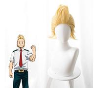 LINLINCD Cosplay Wig My Hero Academia Toogata Mirio Cosplay Wigs 35 cm Short Straight Synthetic Hair Fluffy Anime Wig Cos Wigs Yellow Costume Wig Toogata Mirio