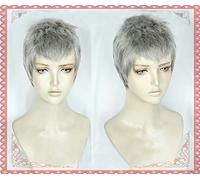 LINLINCD Cosplay Wig New Nero Cosplay Wig Game Devil Hunter Nero Short Silver Grey Hair Halloween Cosplay Costume Wig Hair Event Concert