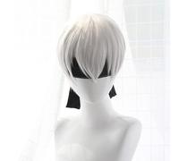 LINLINCD Cosplay Wig NieR: Automatic Cosplay Wig YoRHa No.2 Type B 2BYoRH 2A 9S 2B Wig Costume Game Wigs Costumes Hair + Wig Cap Halloween Cos Boy One Set