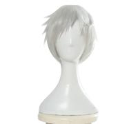 LINLINCD Cosplay Wig Norman Cosplay Wig Anime Yakusoku No Neverland Silver White Cosplay Wig The Promised Neverland Norman Cosplay + Wig Cap White