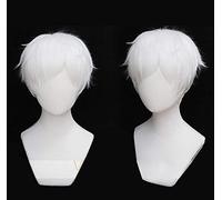 LINLINCD Cosplay Wig Norman Cosplay Wig Anime Yakusoku No Neverland The Promised Neverland 22194 White Heat Resistant Synthetic Hair Wigs + Wig Cap