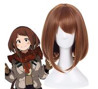 LINLINCD Cosplay Wig Ochako Uraraka Wig Boku No Hero Academia Cosplay Wig Synthetic Red Short Anime My Hero Academia Cosplay Ochaco Uraraka