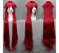 LINLINCD Cosplay Wig Pandora Hearts Alice Wigs Cosplay Costume Long Straight Red Wine Colour Styled Fluffy Heat Resistant Fibre Hair Perucas 194A