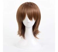 LINLINCD Cosplay Wig Persona 5 Goro Akechi Cosplay Wigs Short Linen Dark Grey Heat Resistant Synthetic Hair Wig + Wig Cap