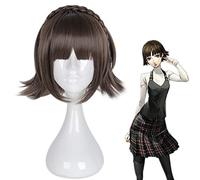 LINLINCD Cosplay Wig Persona 5 P5 Makoto Niijima Wig Mixed with Braid Heat Resistant Hair Cosplay Costume Wig + Free Wig Cap