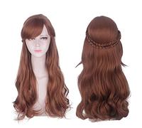 LINLINCD Cosplay Wig Princess Anna Braid Wig Long E Wave Wigs Cosplay Costume Women Heat Resistant Synthetic Hair