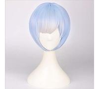LINLINCD Cosplay Wig Re: Life in a Different World as Zero Graduated Ram Rem Cosplay Wig for Women Short Straight Pink Blue Anime Wig Rem