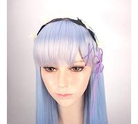 LINLINCD Cosplay Wig Re: Life in a World Other Than Zero Rem Long Straight Light Blue Cosplay Wig 80 cm 31.5 Inches Anime Costume Party Synthetic Hair Wig and Headpiece