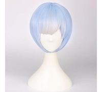 LINLINCD Cosplay Wig Rem Ram Blue Pink Short Wig Cosplay Costume Re: Life in a World Other Than Zero Heat Resistant Hair Women Wigs (without Headpiece) Blue
