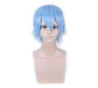 LINLINCD Cosplay Wig Short Wig Yellow Gold Grey Blue Wine Red Orange High Temperature Fibre Synthetic Wigs Costume Party Cosplay Wig Pl-002-37