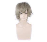 LINLINCD Cosplay Wig Short Wig Yellow Gold Grey Blue Wine Red Orange High Temperature Fibre Synthetic Wigs Costume Party Cosplay Wig Pl-002-49