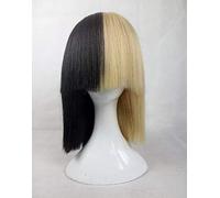 LINLINCD Cosplay Wig Sia Alive This looks half black and half light blonde. Covers her eyes and nose. Heat Resistant Hair Cosplay Costume Wig Only
