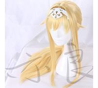 LINLINCD Cosplay Wig Sword Art Online Cosplay Wig Alice Synthesis Thirty Blonde Long Braids Synthetic Hair Adult Wig and Headpiece