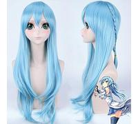LINLINCD Cosplay Wig Sword Art Online Yuuki Asuna Wigs Alicization Kirito Cosplay Wig Eugeo Asada Shino Heat Resistant Synthetic Hair Wig + Wig Cap Asuna