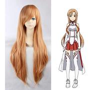 LINLINCD Cosplay Wig Sword Art Online Yuuki Asuna Wigs Alicization Kirito Cosplay Wig Eugeo Asada Shino Heat Resistant Synthetic Hair Wig + Wig Cap Yuuki Asuna
