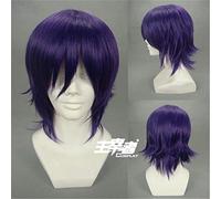 LINLINCD Cosplay Wig Takasugi Shinsuke Noragami Yato Cosplay Wigs Purple Black Mix Short High Temperature Fibre Synthetic Hair Wig