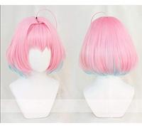 LINLINCD Cosplay Wig The Idolmaster Cinderella Girls Cosplay Wigs Yumemi Riamu 35 cm Short Wig in Bobo Style Heat Resistant Synthetic Hair Wigs + Wig Cap