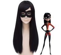 LINLINCD Cosplay Wig The Incredibles Elastigirl Cosplay Girl Helen Parr Role Play Hair Violet Parr Wig (without Eye Mask) + Wig Cap Wig Only